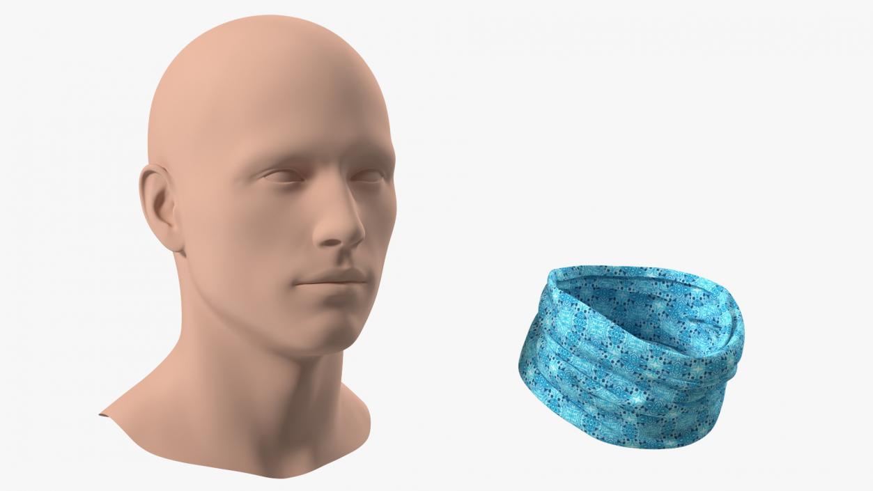 3D Multi Functional Neck Gaiter Blue model