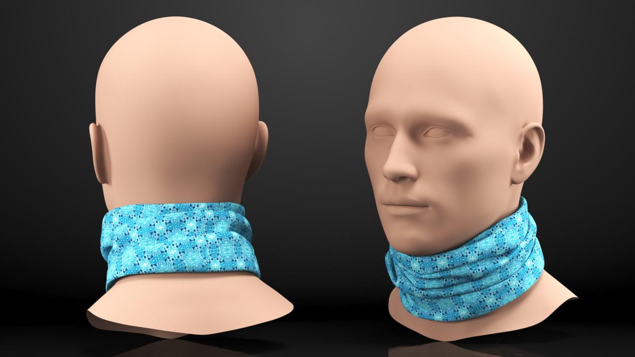 3D Multi Functional Neck Gaiter Blue model