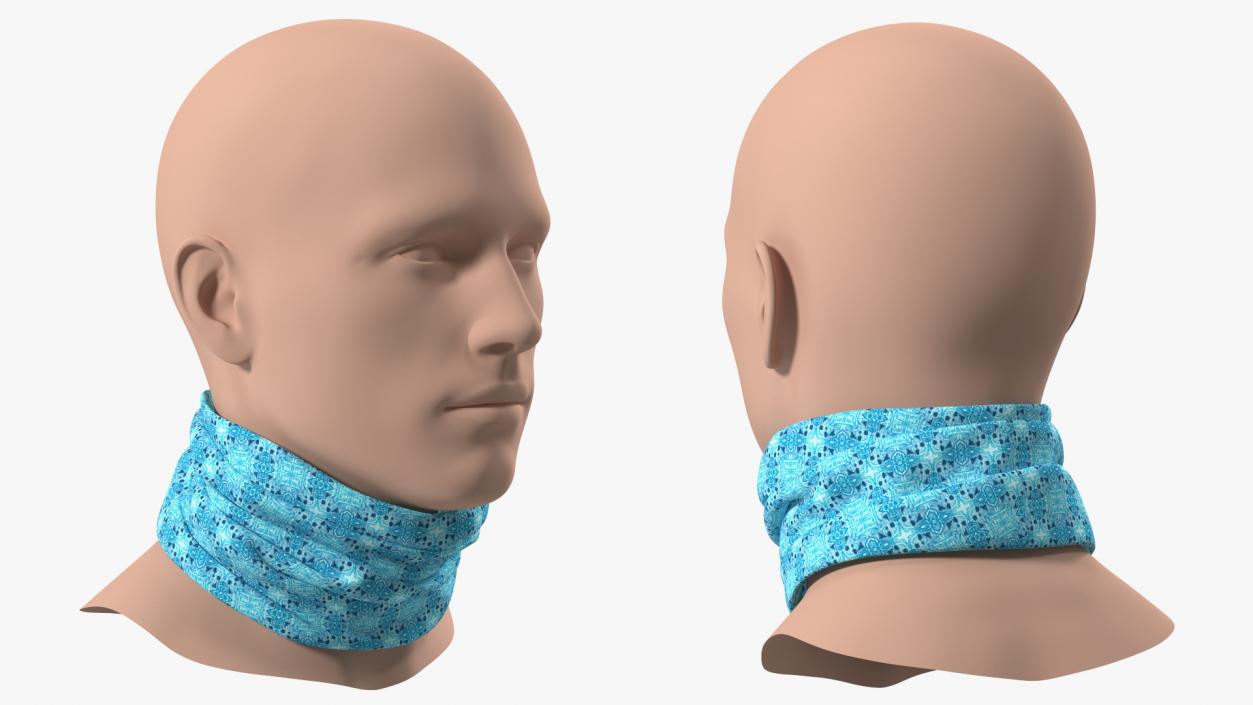 3D Multi Functional Neck Gaiter Blue model