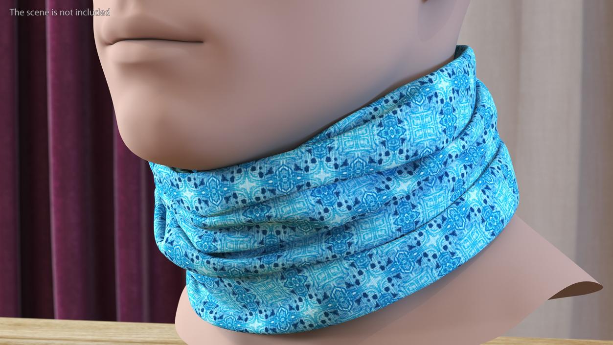 3D Multi Functional Neck Gaiter Blue model