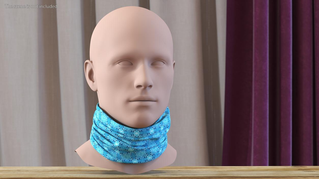 3D Multi Functional Neck Gaiter Blue model