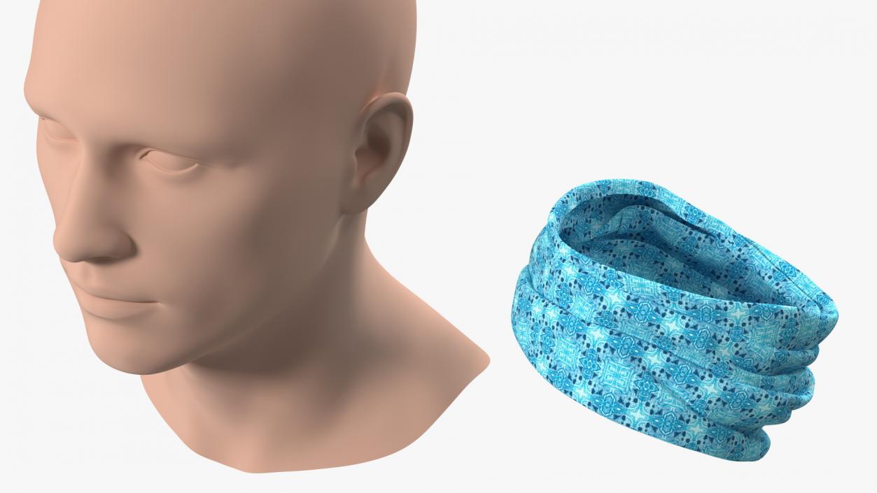 3D Multi Functional Neck Gaiter Blue model