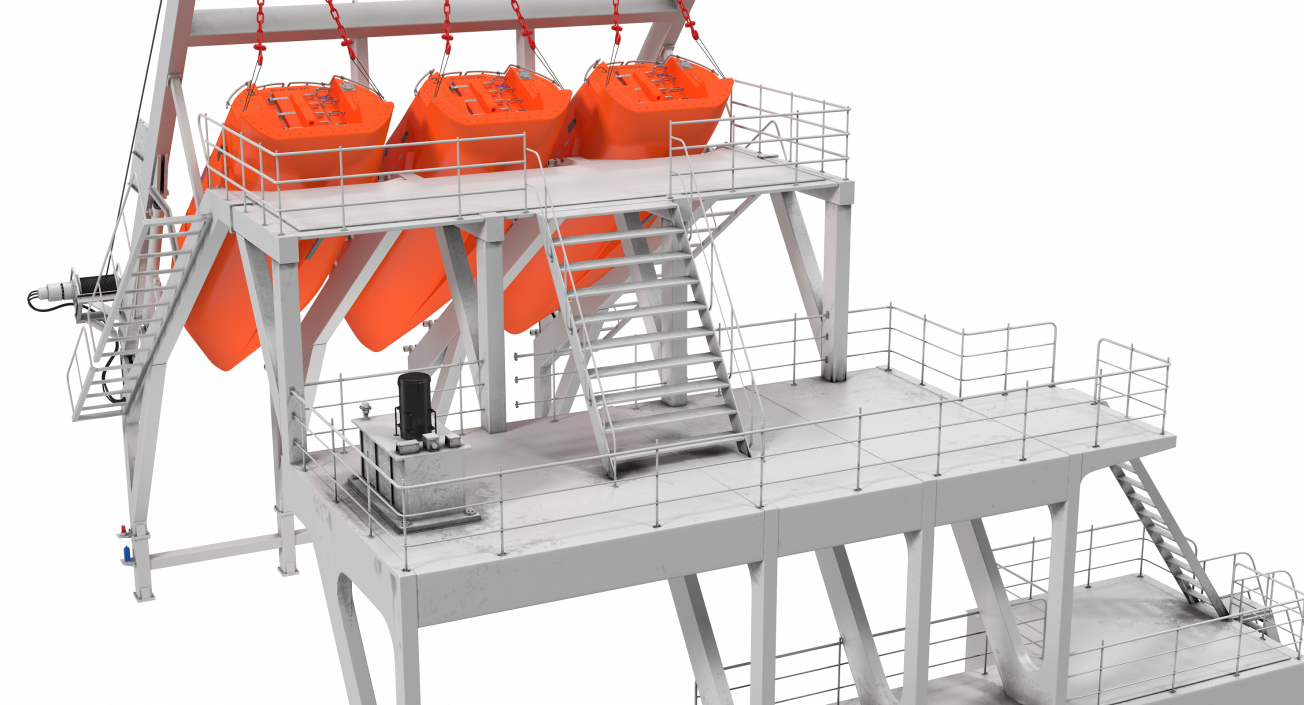 3D model Freefall Lifeboats Hydraulic Launch