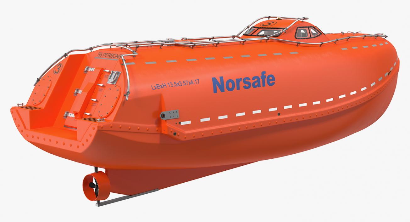 3D model Freefall Lifeboats Hydraulic Launch