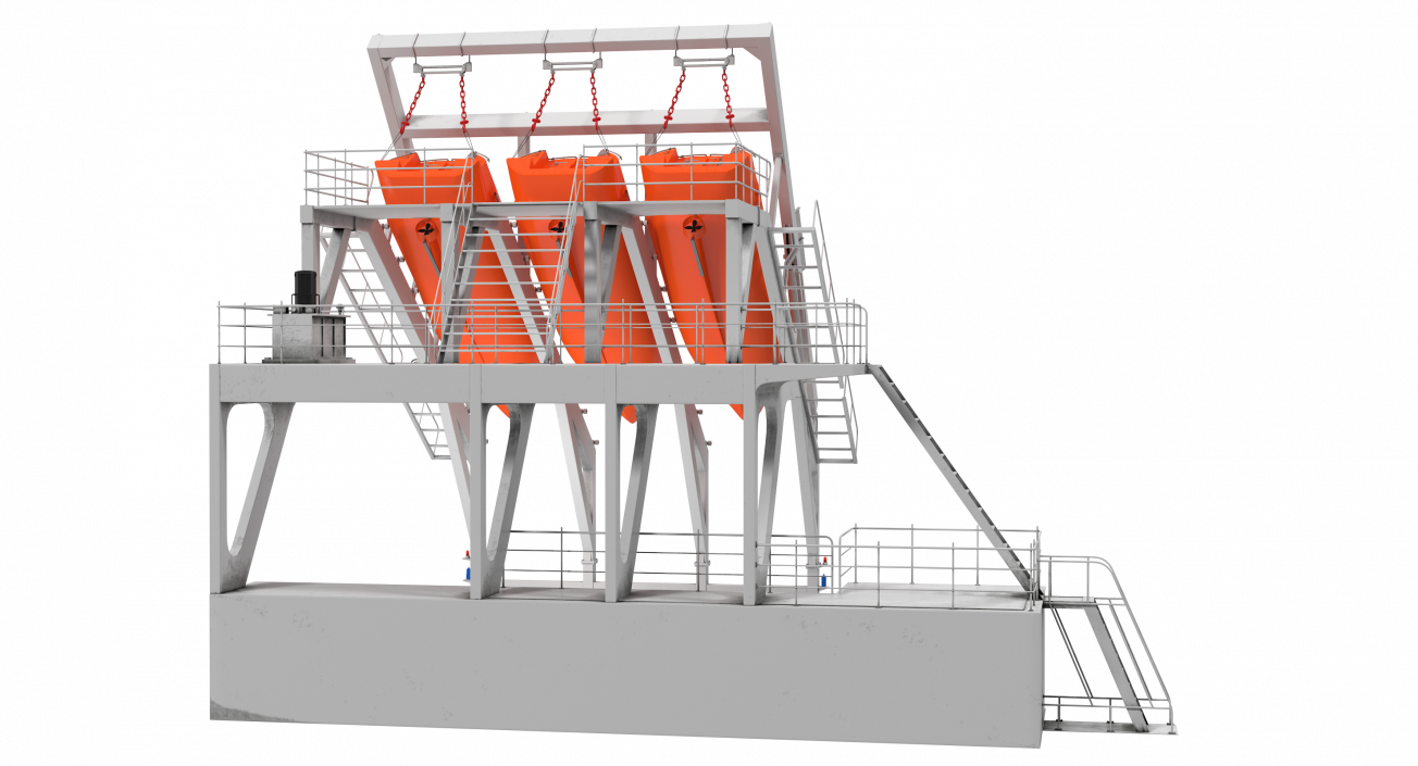 3D model Freefall Lifeboats Hydraulic Launch