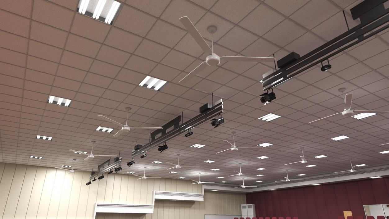 3D Interior Red Conference Hall model