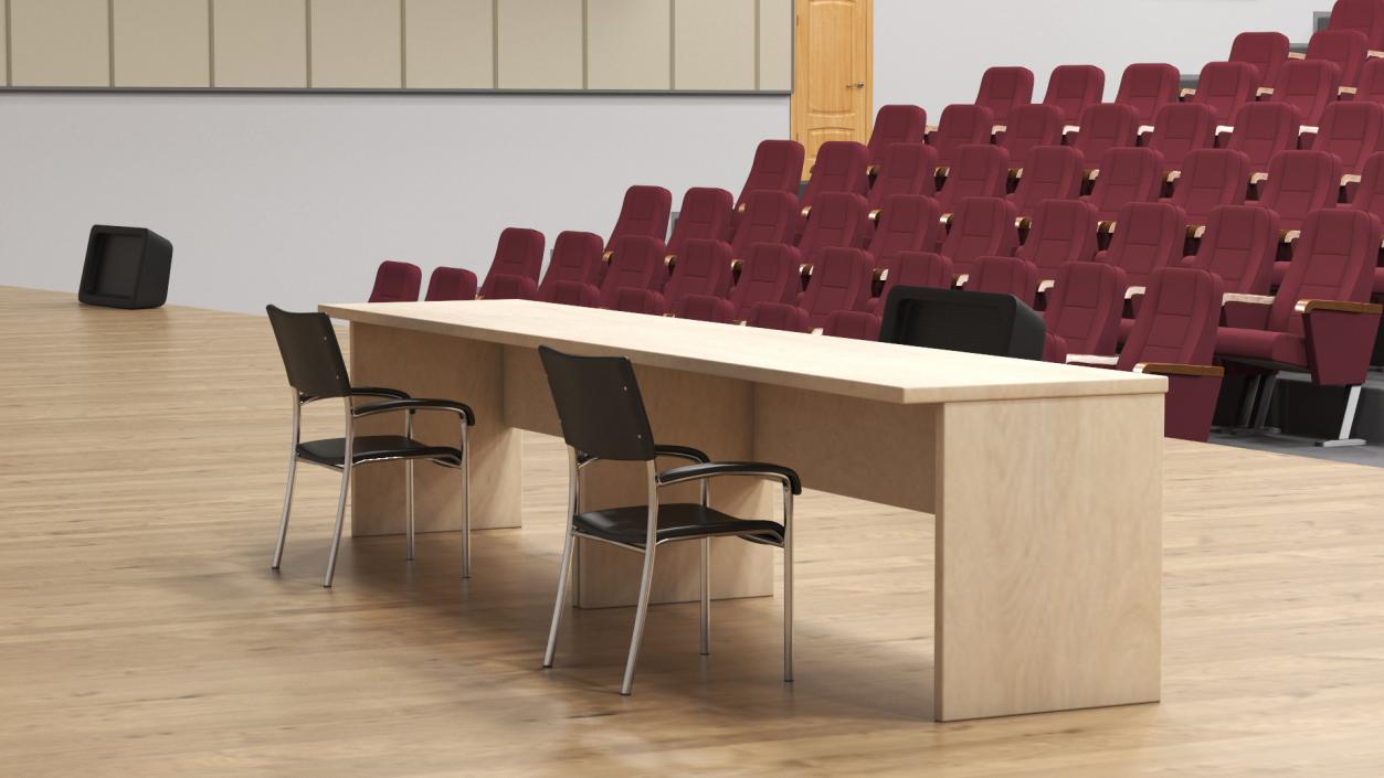 3D Interior Red Conference Hall model