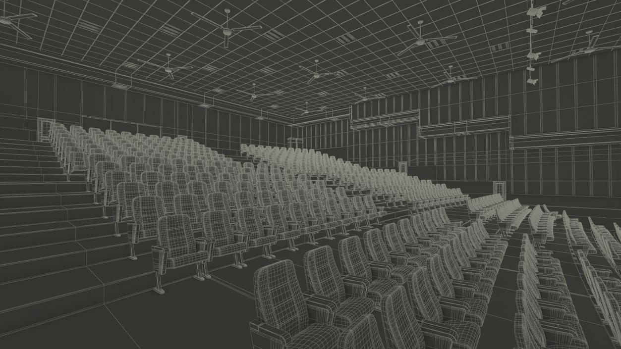 3D Interior Red Conference Hall model