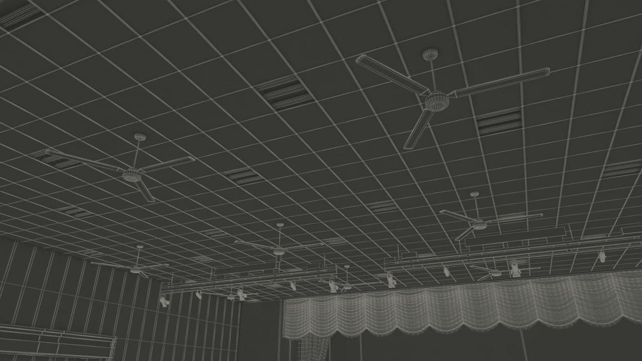 3D Interior Red Conference Hall model