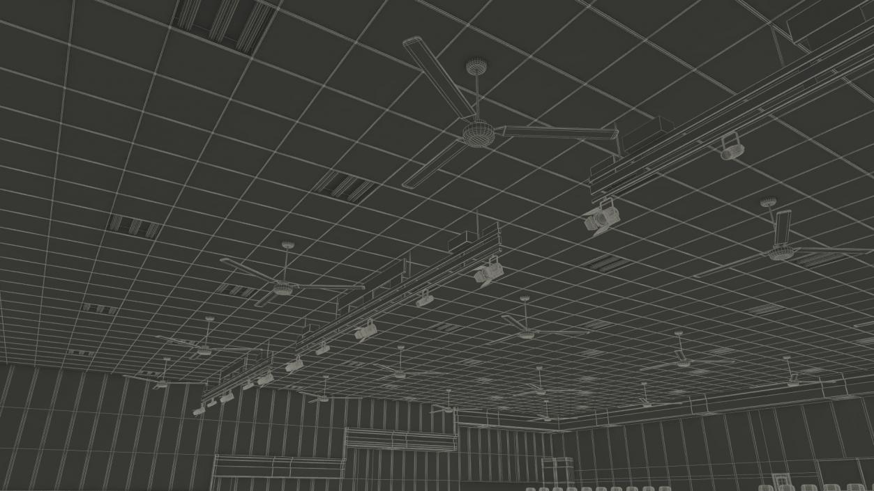 3D Interior Red Conference Hall model