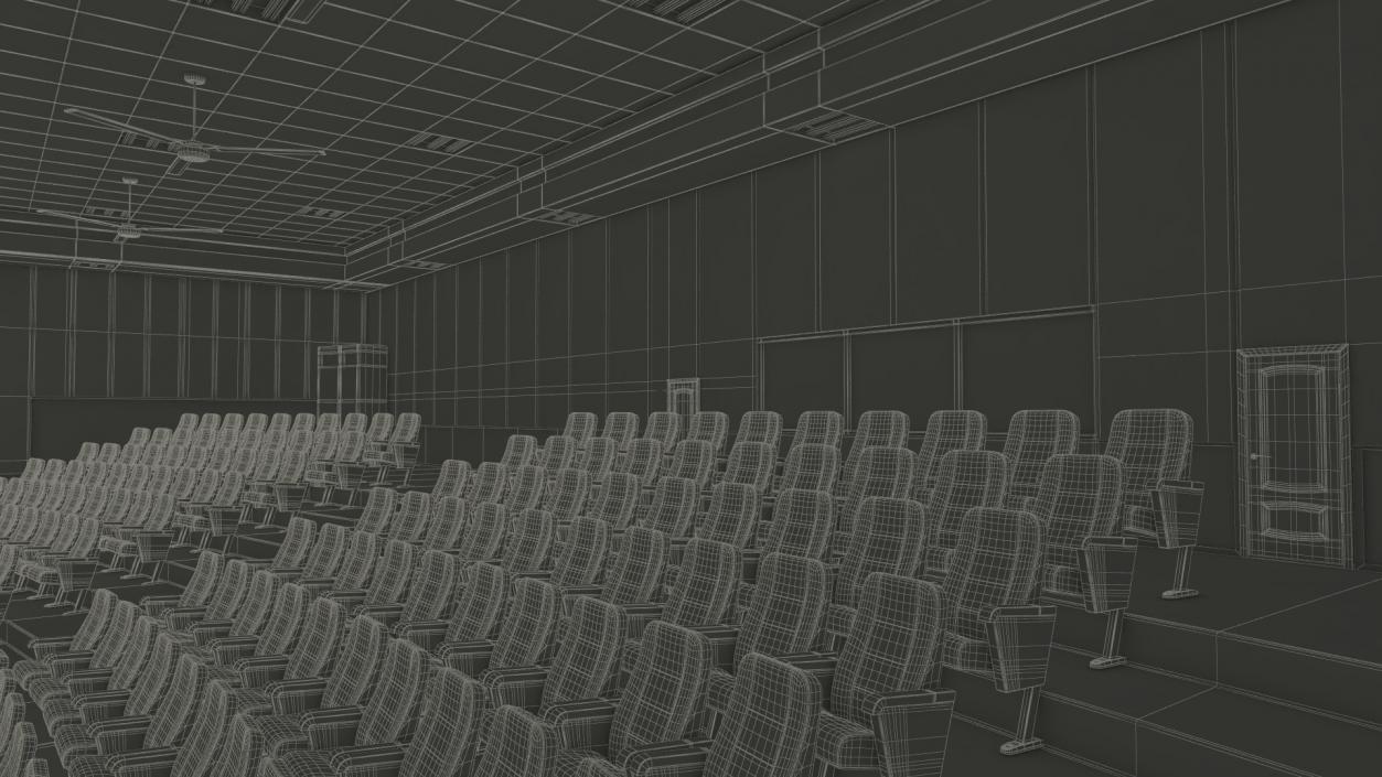 3D Interior Red Conference Hall model