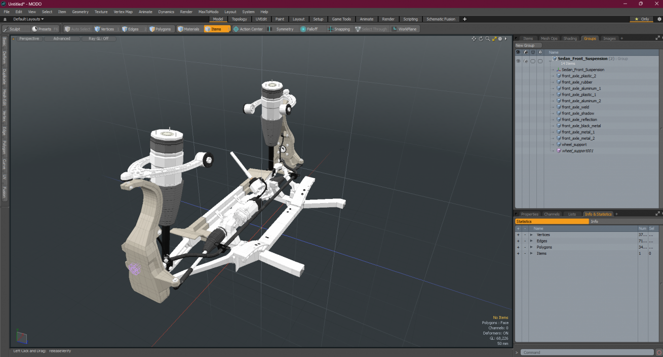 Sedan Front Suspension 3D