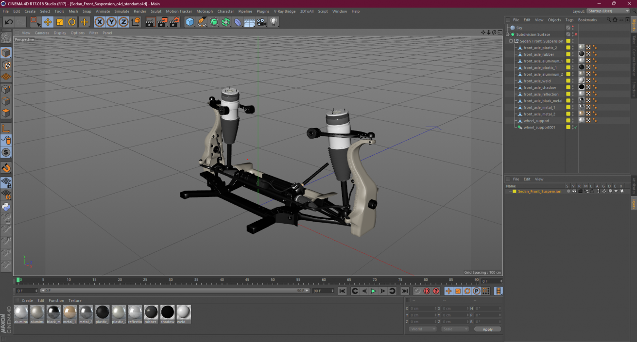 Sedan Front Suspension 3D