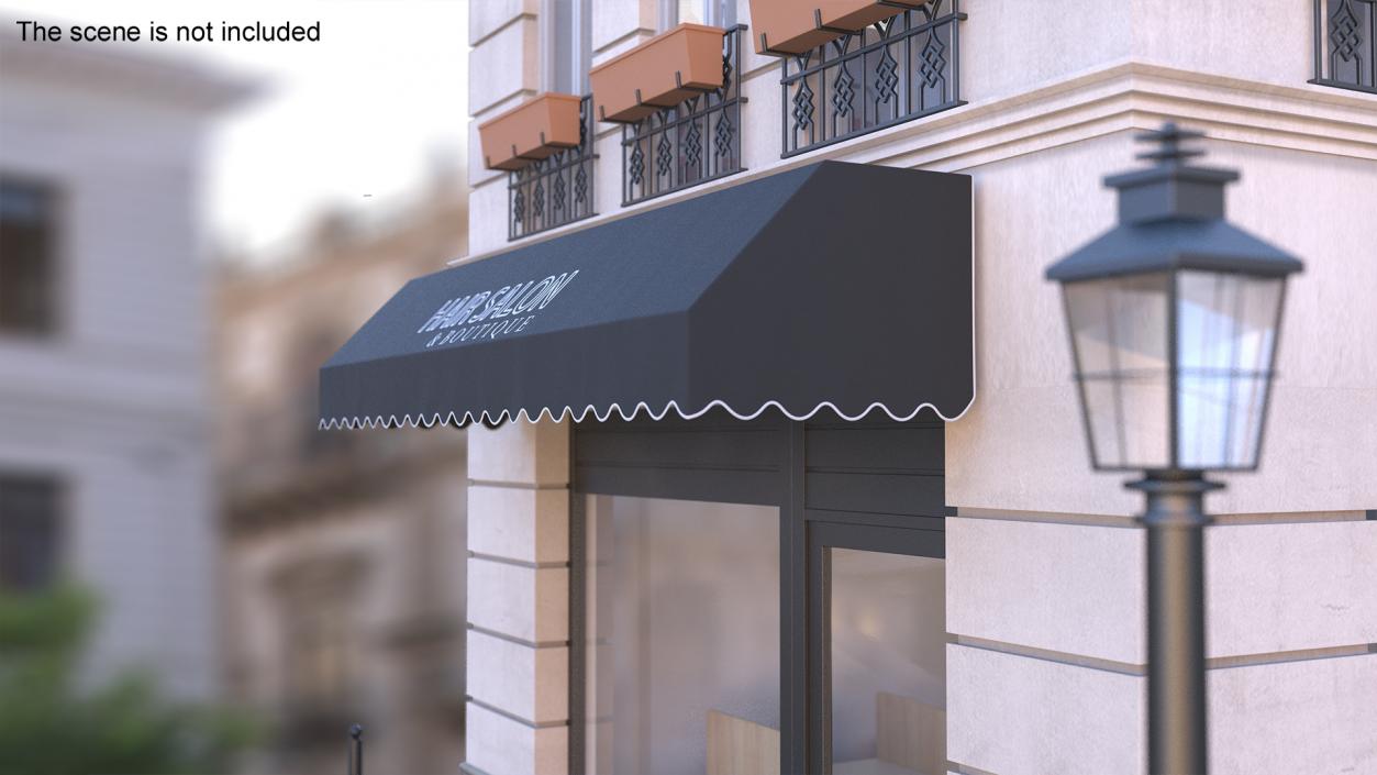 Storefront Awning Tent Gray 3D