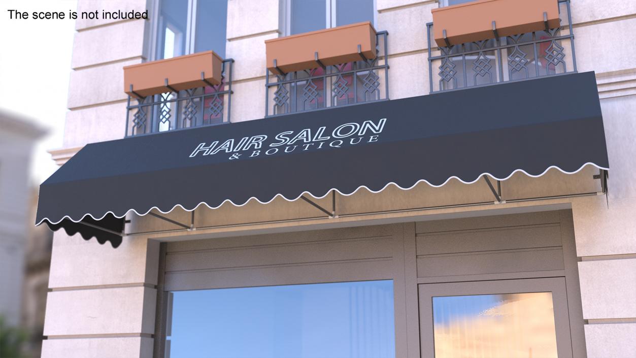 Storefront Awning Tent Gray 3D