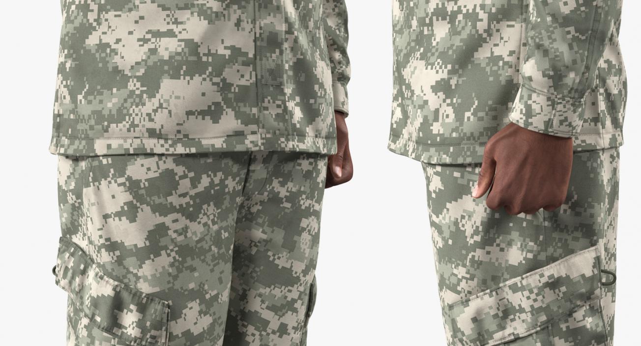 3D model US Army Soldier Camouflage Saluting Pose