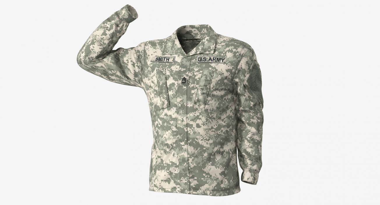 3D model US Army Soldier Camouflage Saluting Pose