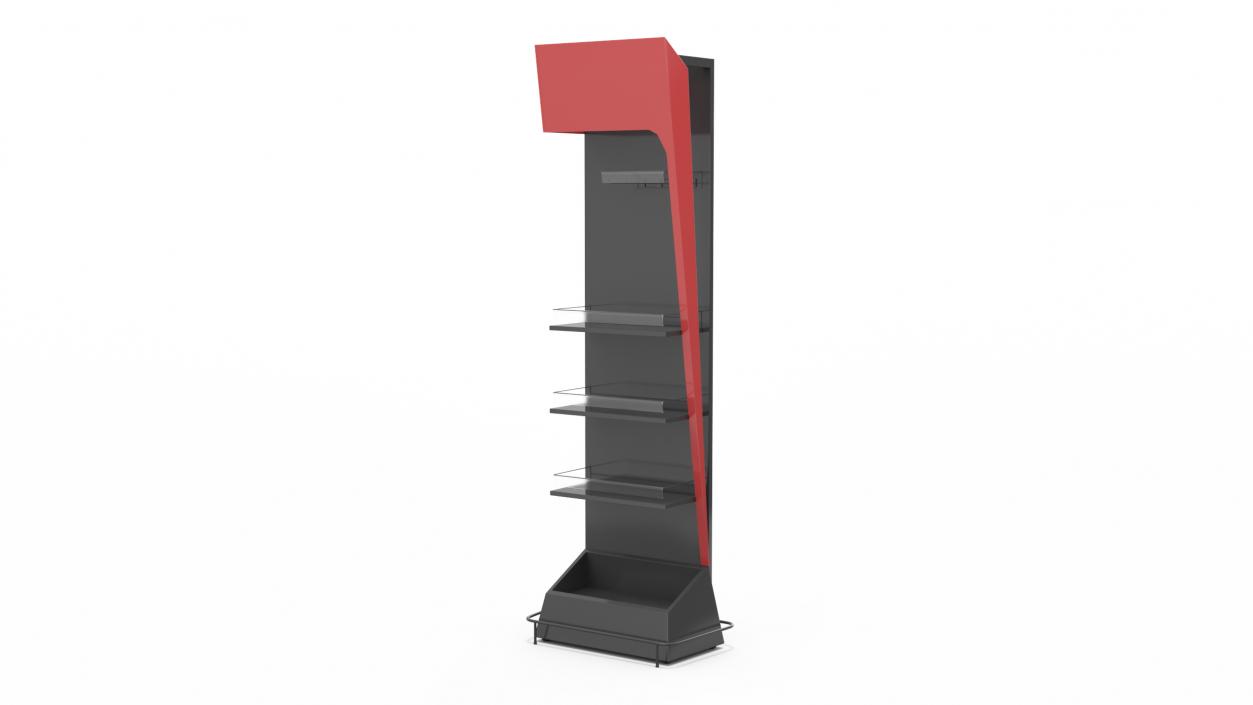 Promotion Black Red Floor Shelf Stand 3D