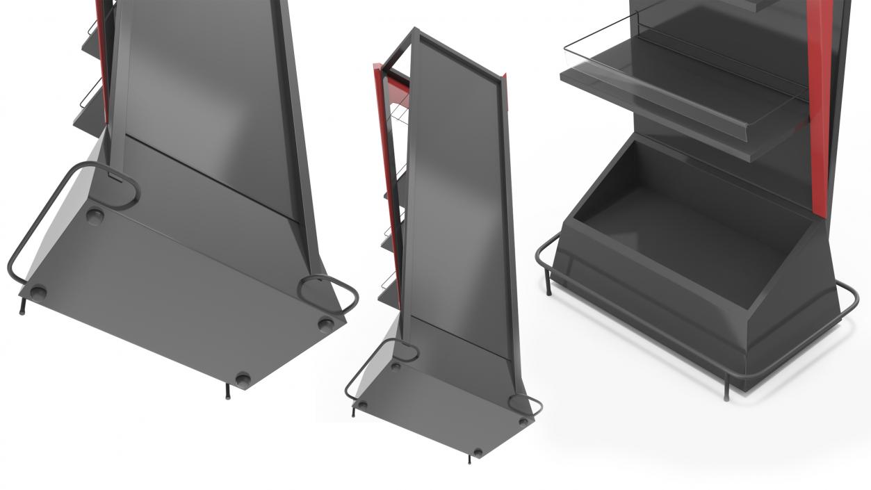 Promotion Black Red Floor Shelf Stand 3D