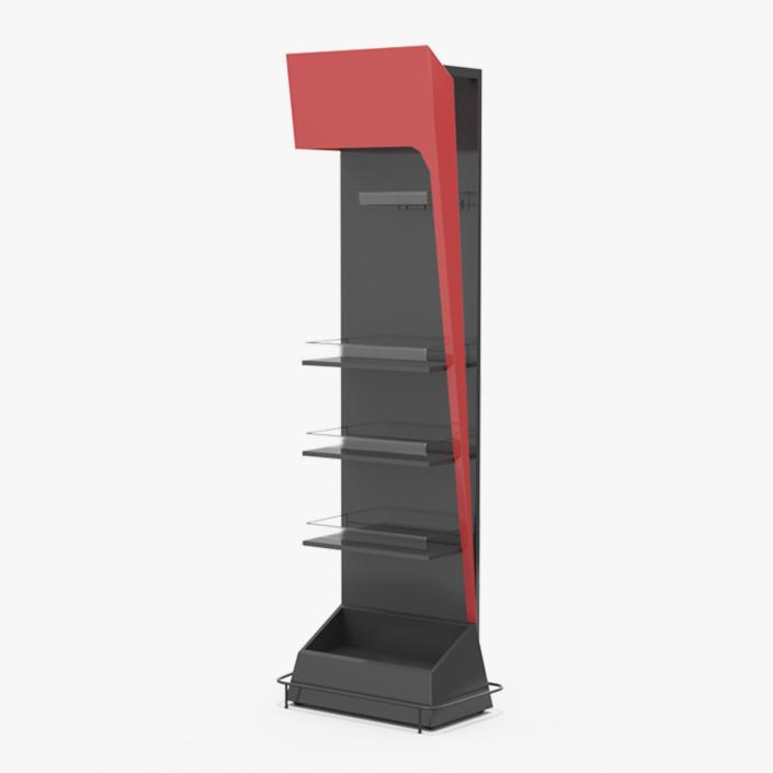 Promotion Black Red Floor Shelf Stand 3D