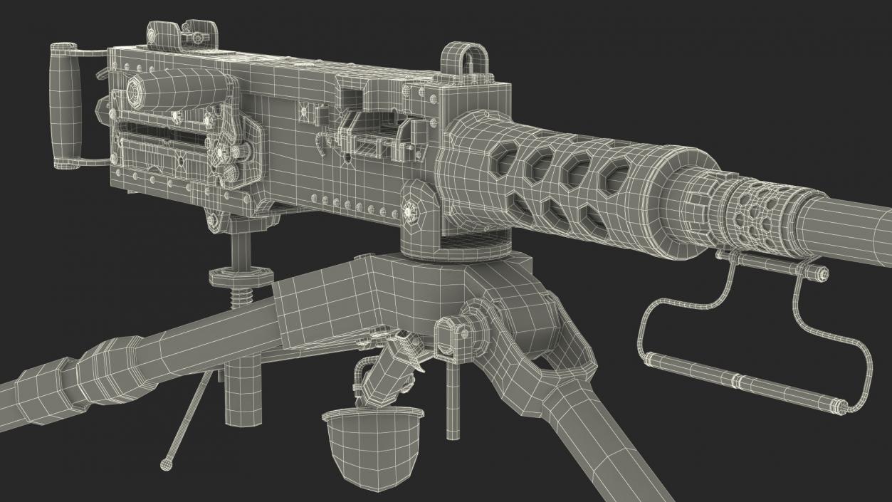 Mounted Heavy Machine Gun Browning M2 3D