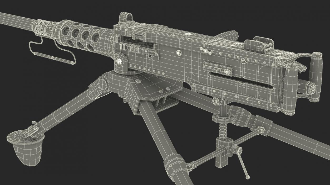 Mounted Heavy Machine Gun Browning M2 3D