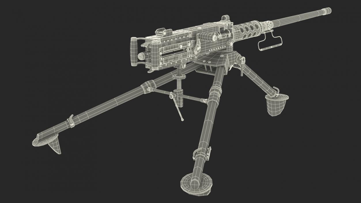 Mounted Heavy Machine Gun Browning M2 3D