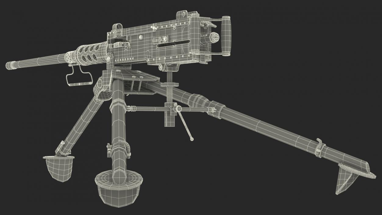 Mounted Heavy Machine Gun Browning M2 3D