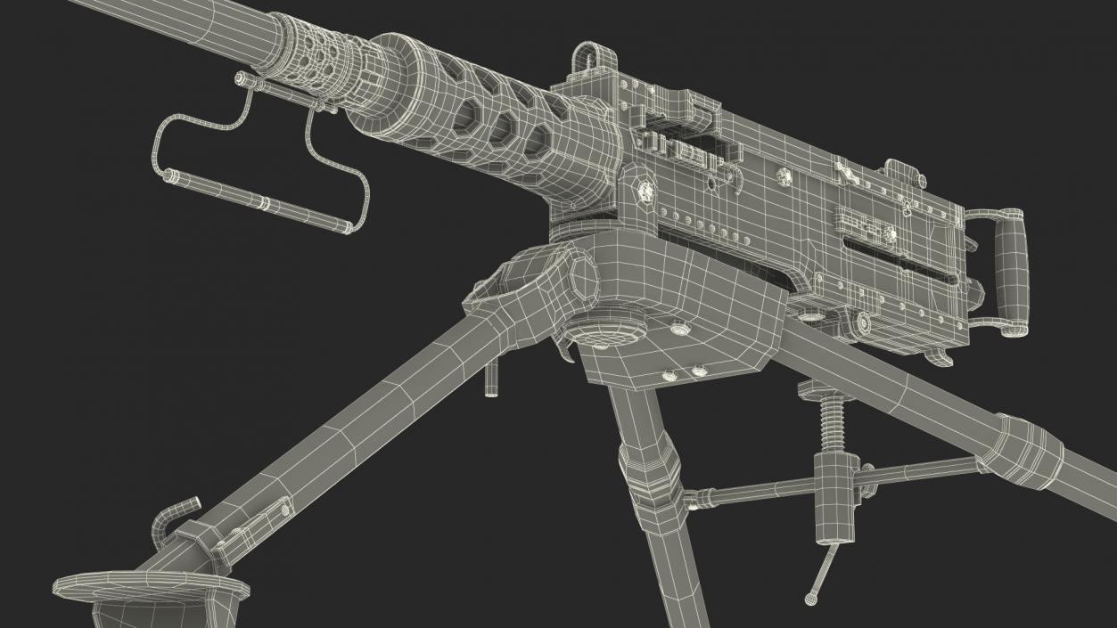 Mounted Heavy Machine Gun Browning M2 3D