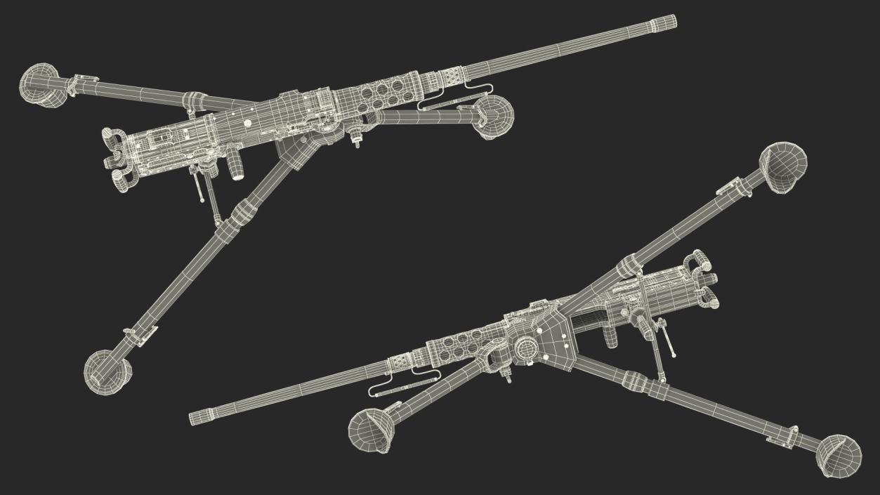 Mounted Heavy Machine Gun Browning M2 3D