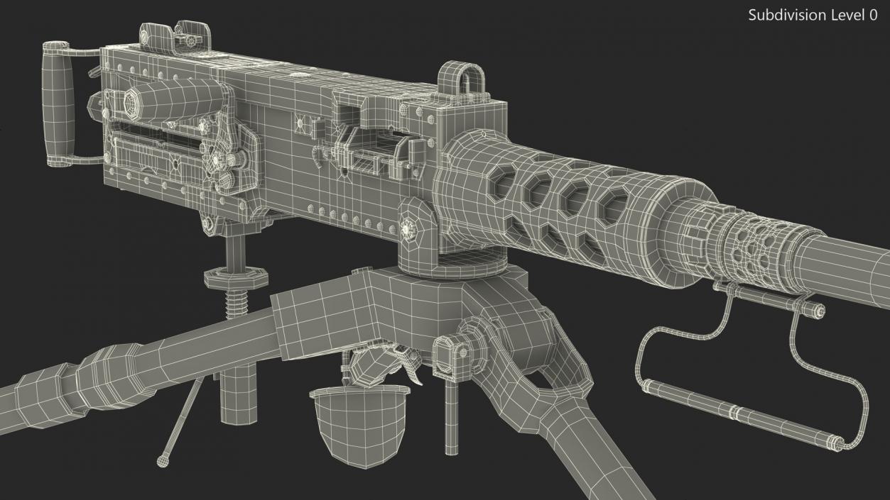 Mounted Heavy Machine Gun Browning M2 3D