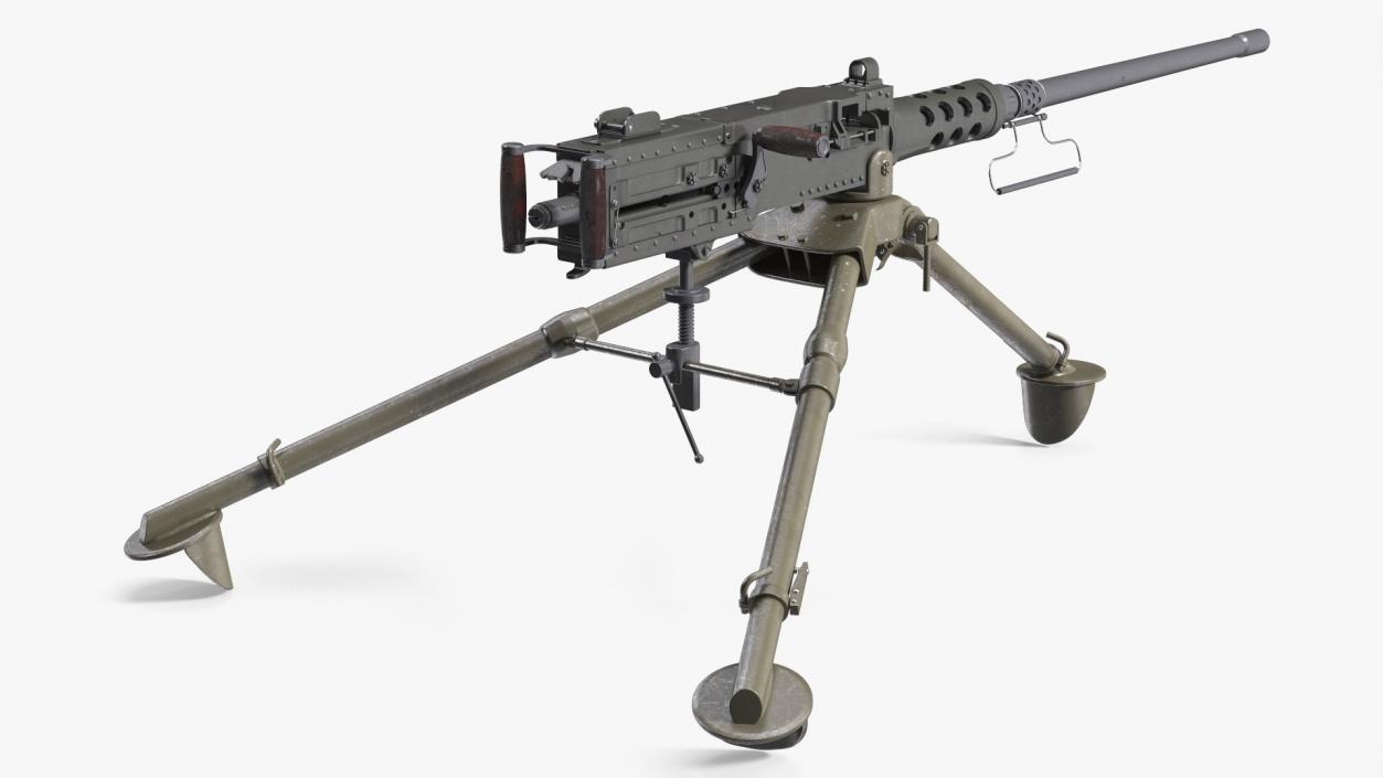 Mounted Heavy Machine Gun Browning M2 3D