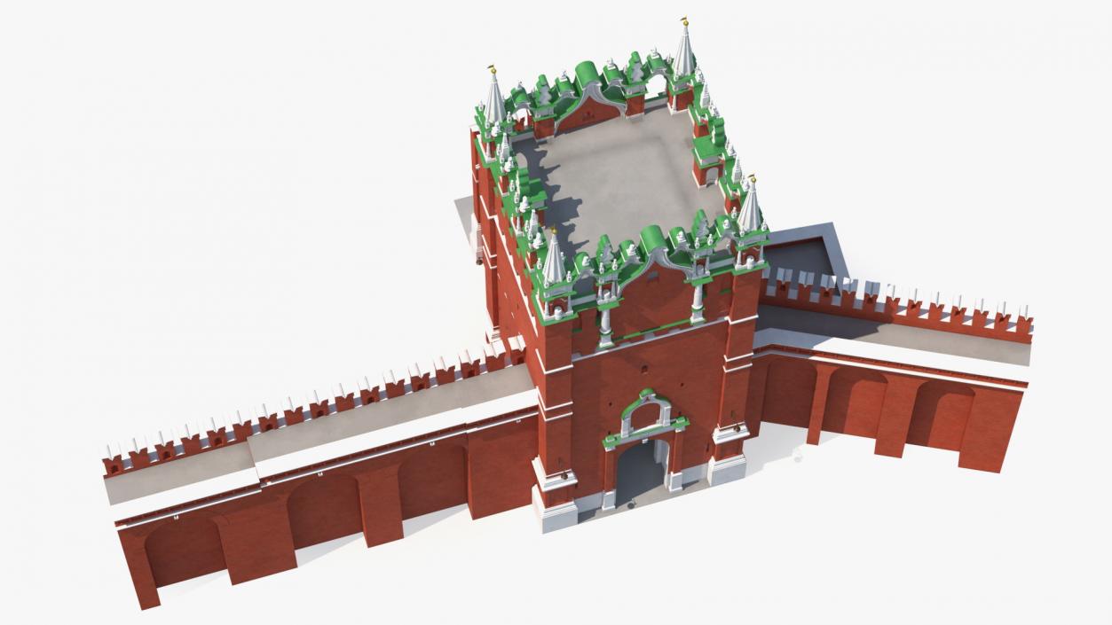 Red Brick Tower Old Wall Masonry 3D