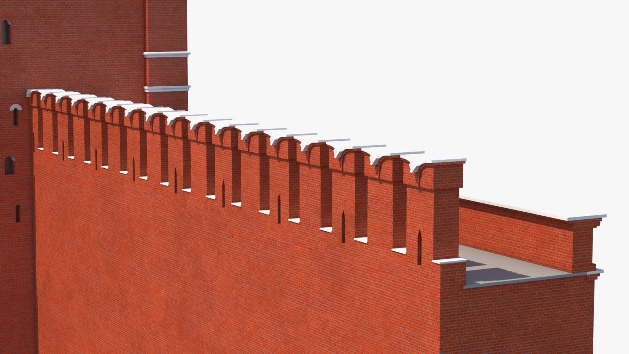 Red Brick Tower Old Wall Masonry 3D