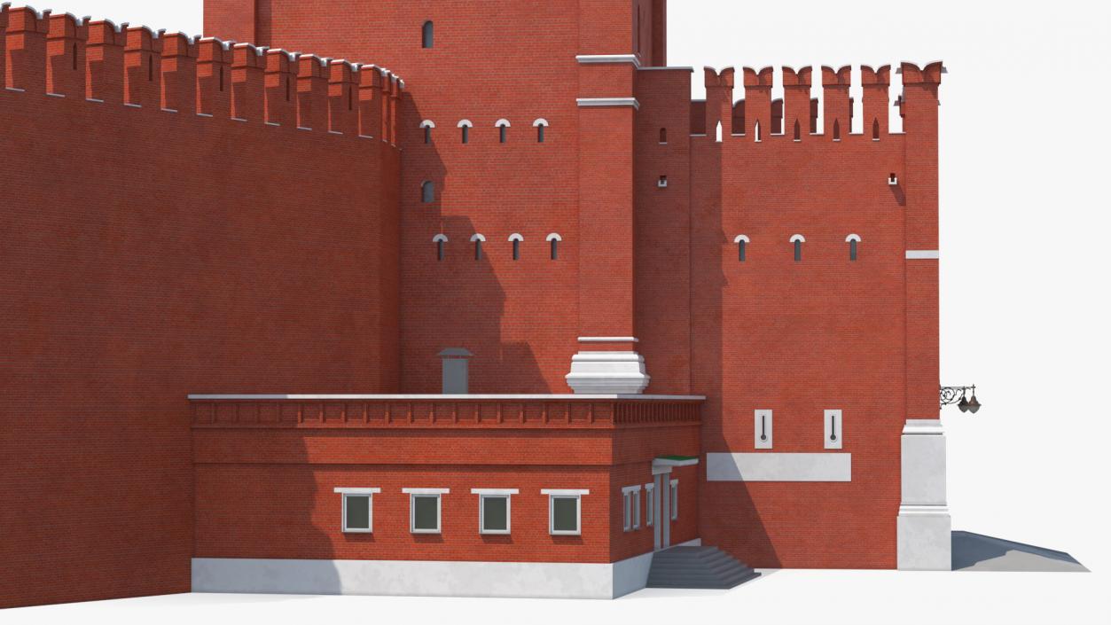 Red Brick Tower Old Wall Masonry 3D