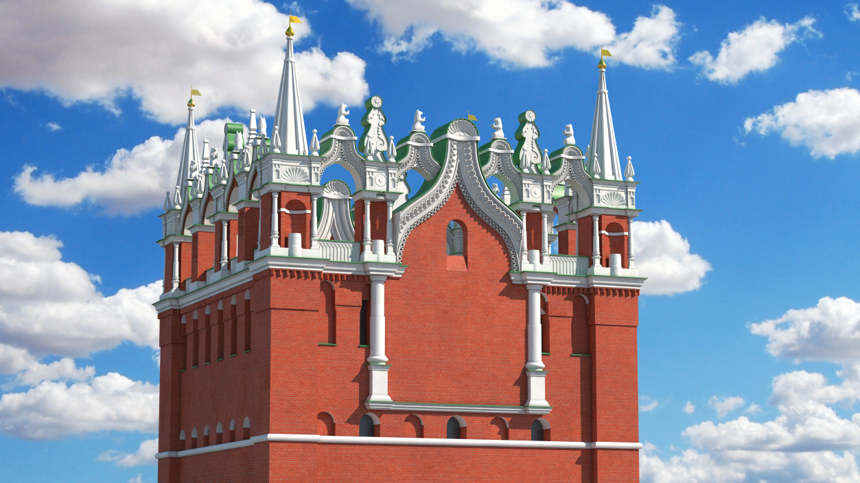 Red Brick Tower Old Wall Masonry 3D