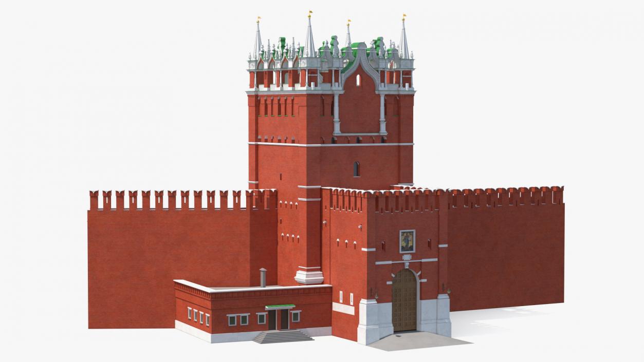 Red Brick Tower Old Wall Masonry 3D