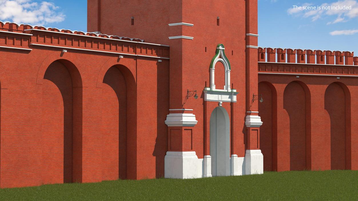 Red Brick Tower Old Wall Masonry 3D