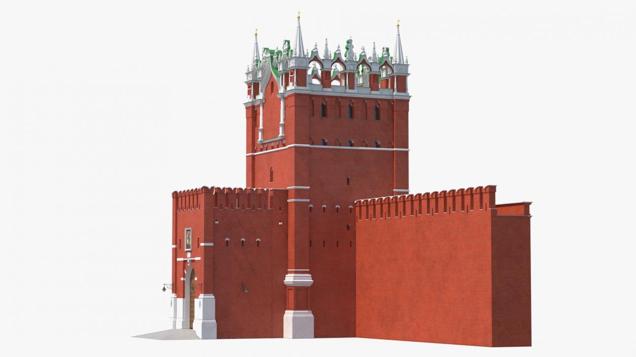 Red Brick Tower Old Wall Masonry 3D