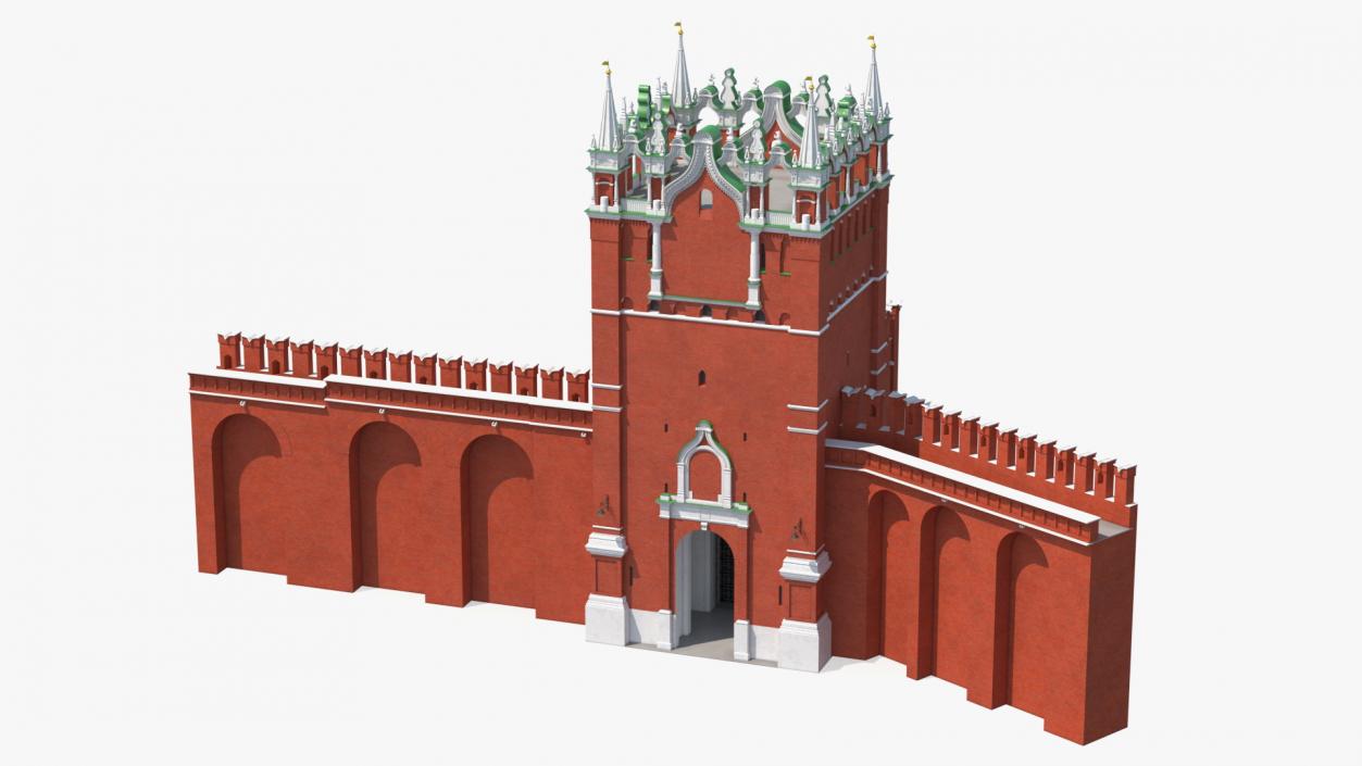 Red Brick Tower Old Wall Masonry 3D