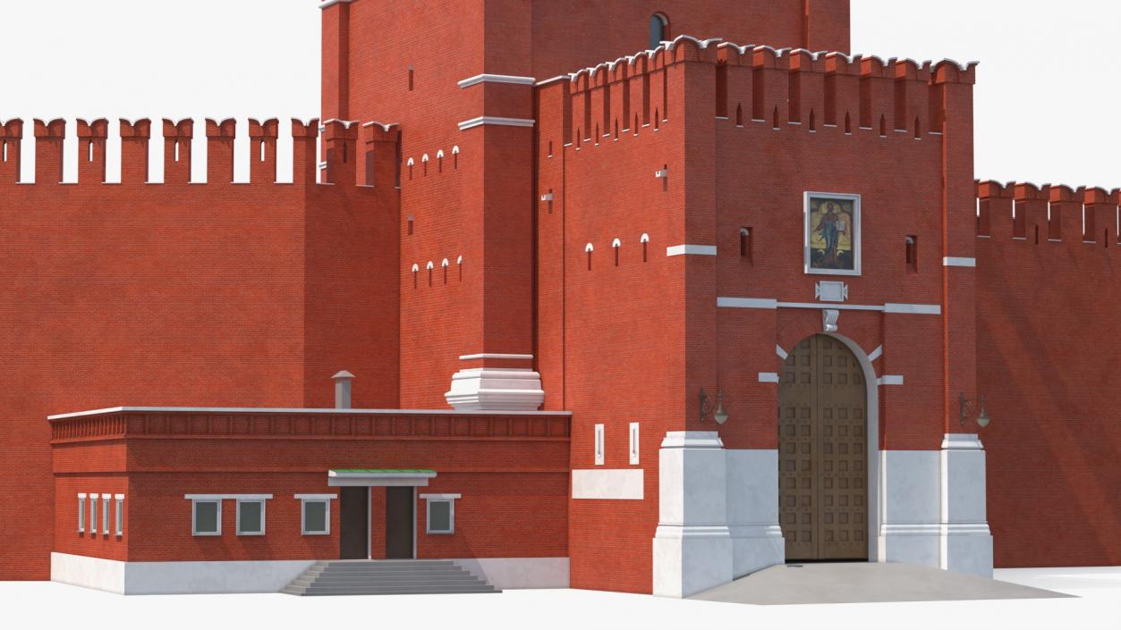 Red Brick Tower Old Wall Masonry 3D