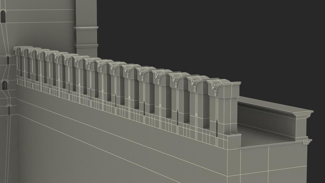 Red Brick Tower Old Wall Masonry 3D