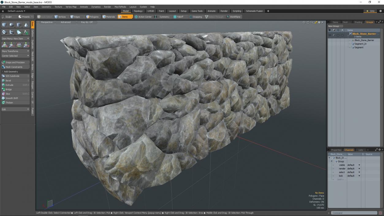 Block Stone Barrier 3D model