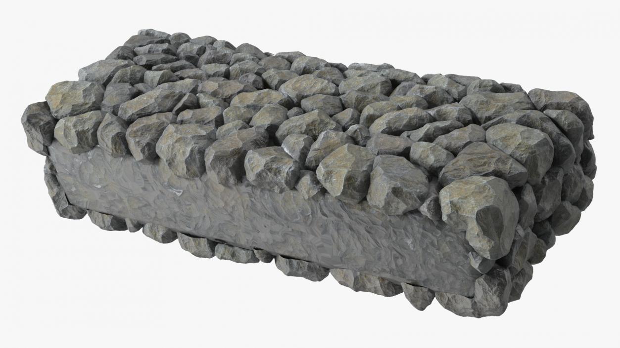 Block Stone Barrier 3D model