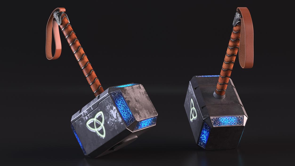 Thor Hammer Mjolnir Glowing Blue 3D