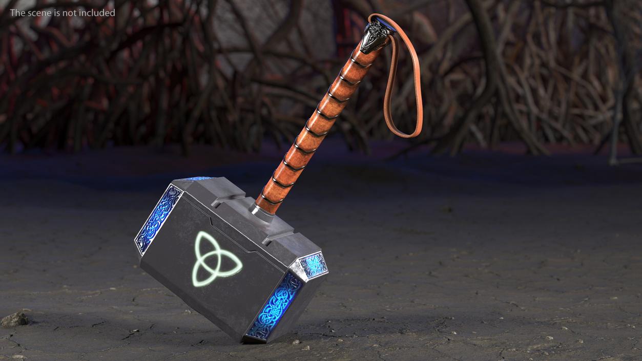 Thor Hammer Mjolnir Glowing Blue 3D