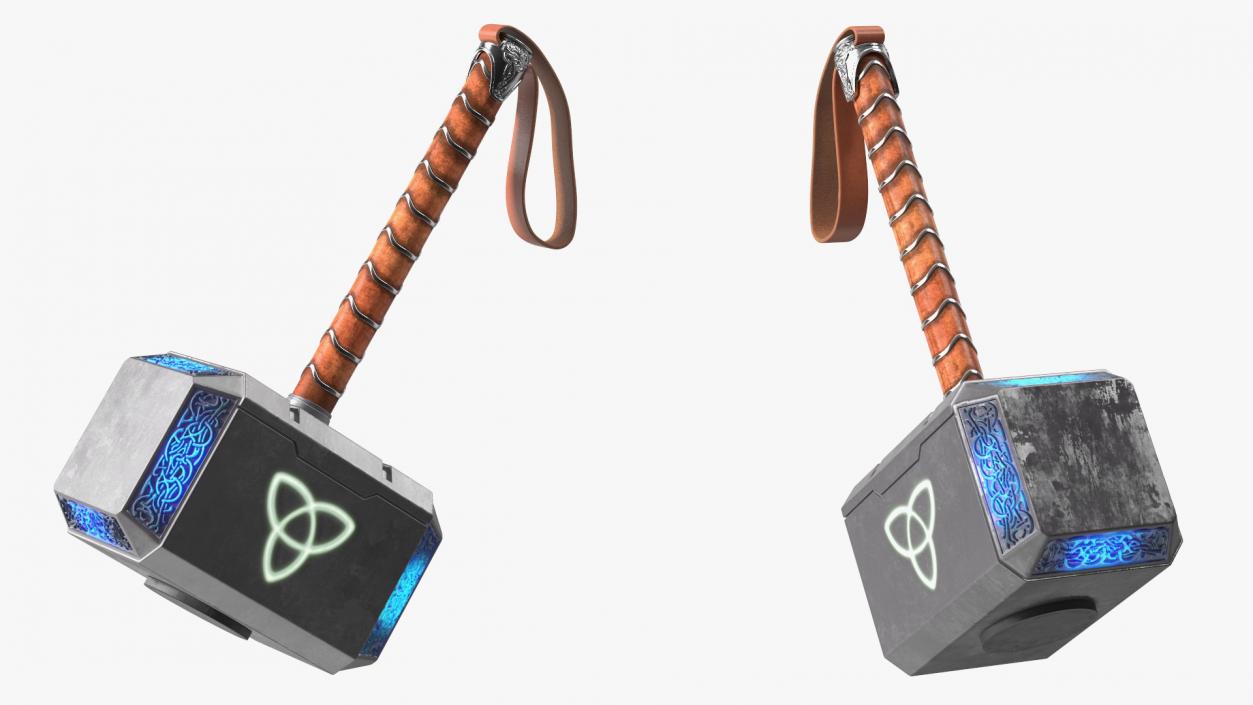 Thor Hammer Mjolnir Glowing Blue 3D