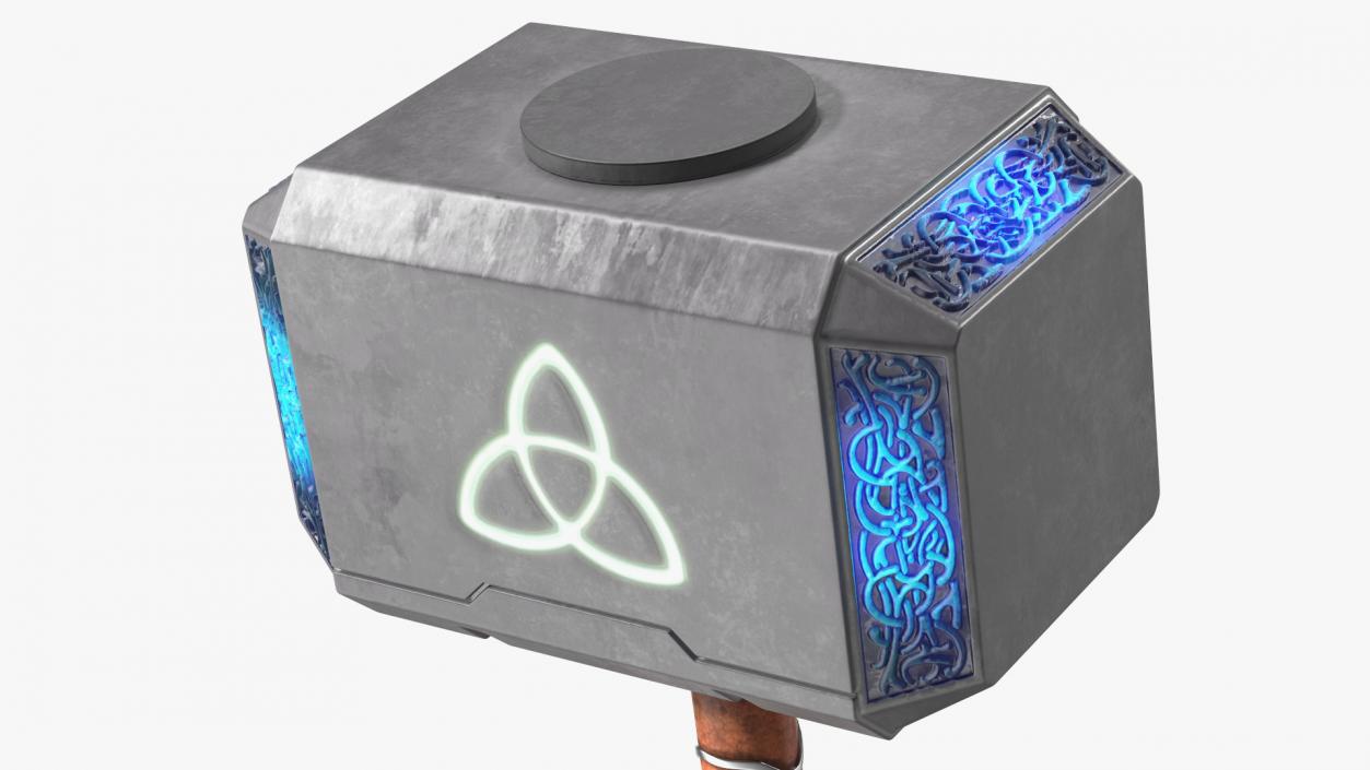 Thor Hammer Mjolnir Glowing Blue 3D