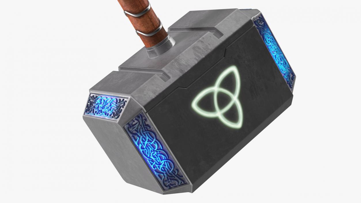 Thor Hammer Mjolnir Glowing Blue 3D