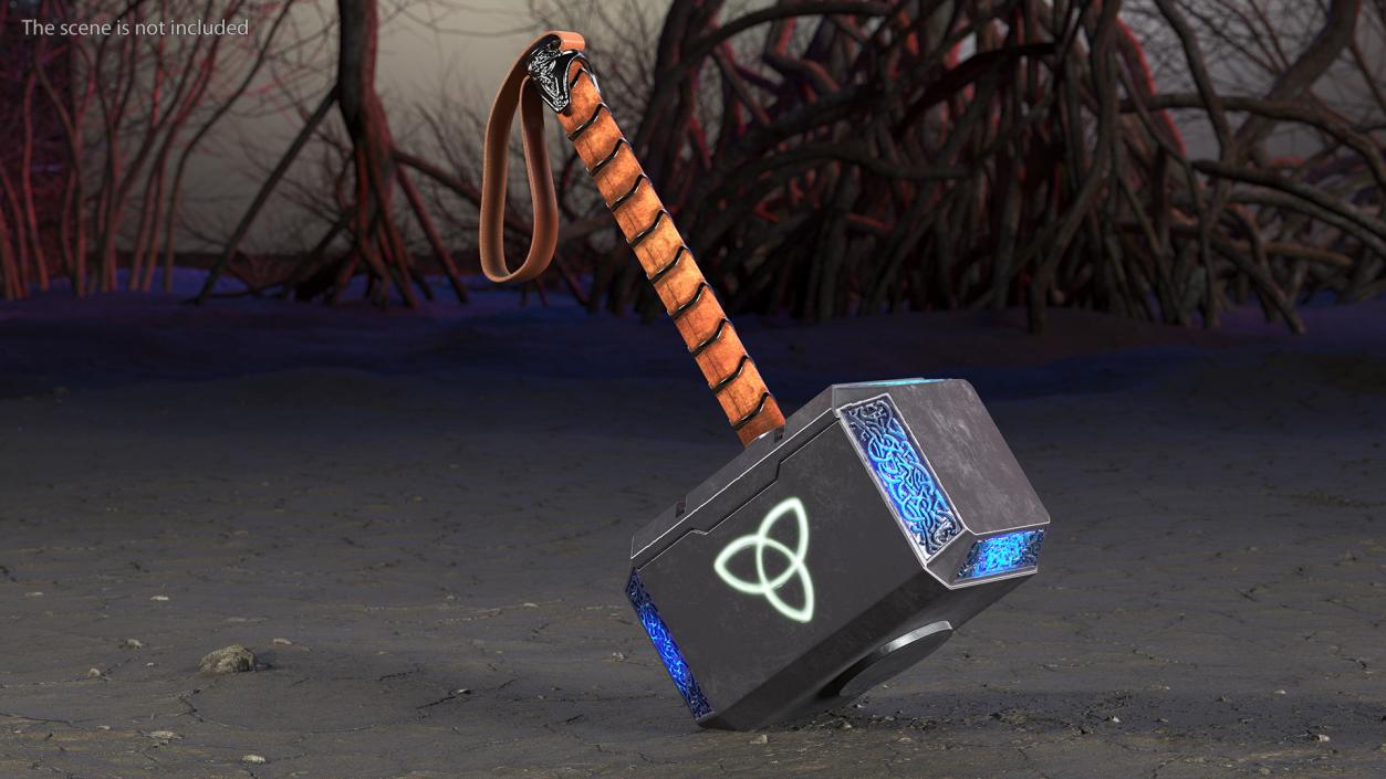 Thor Hammer Mjolnir Glowing Blue 3D